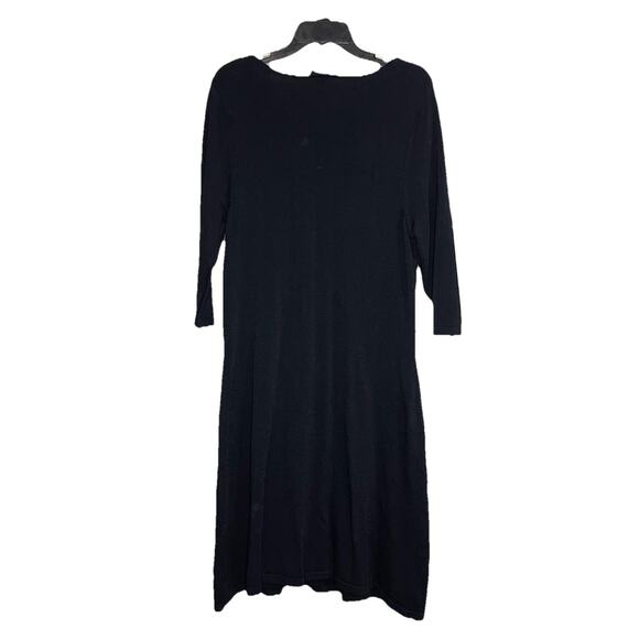 Lane Bryant Dress Black Knit Textured Design Deep V-Neck Classic‎ Size 14/16 - Picture 2 of 8
